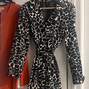 TALIE Black and White Trench Coat